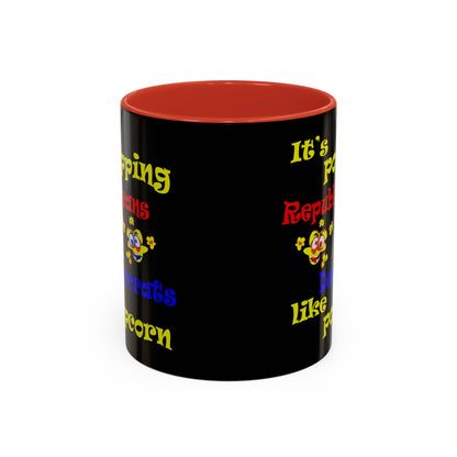popping like popcorn - Accent Mug (black)