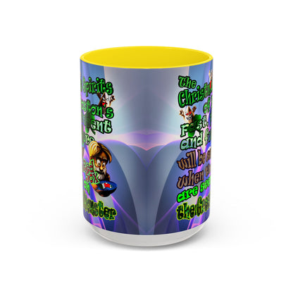 christmas spirits of boston - Accent Mug (grey-pink wave)