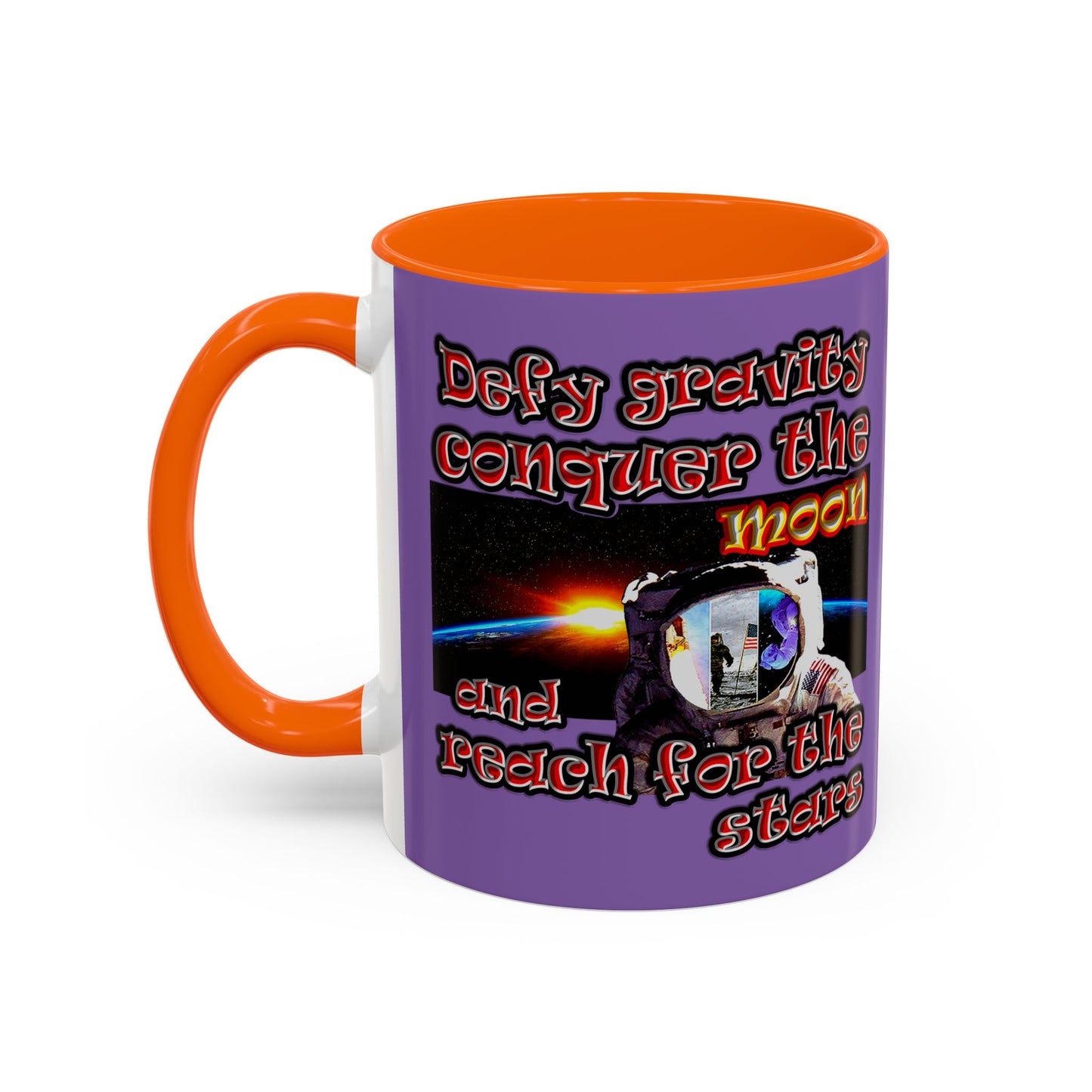 defy conquer reach - Accent Mug (light purple)