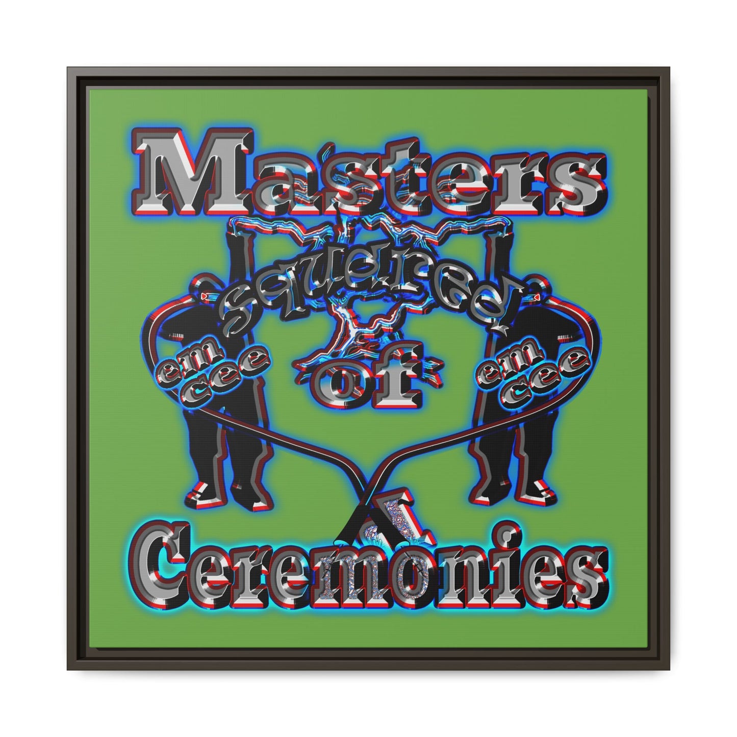 em cee squared - framed canvas art (green)