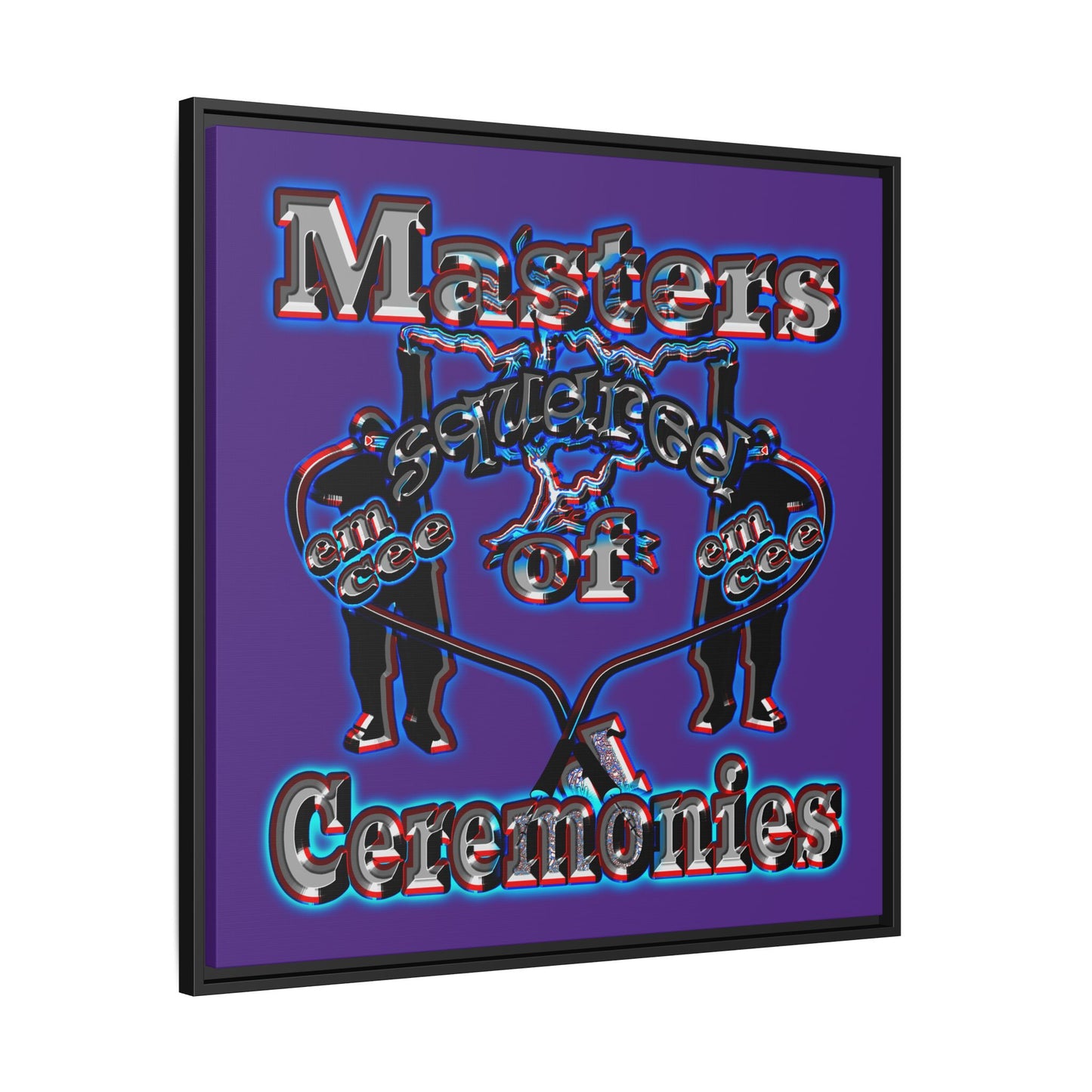 em cee squared - framed canvas art (purple)