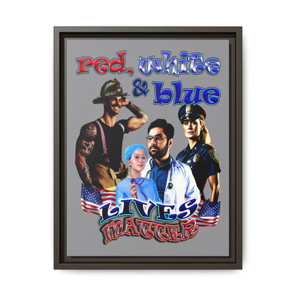 rw&b lives matter - framed canvas art (grey)