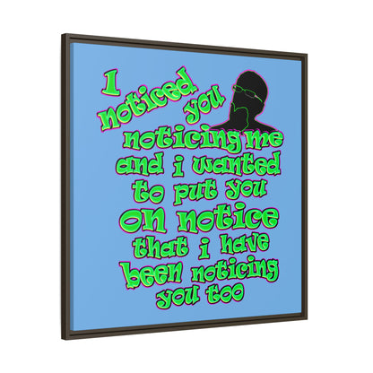 noticed you noticing - framed canvas art (light blue)
