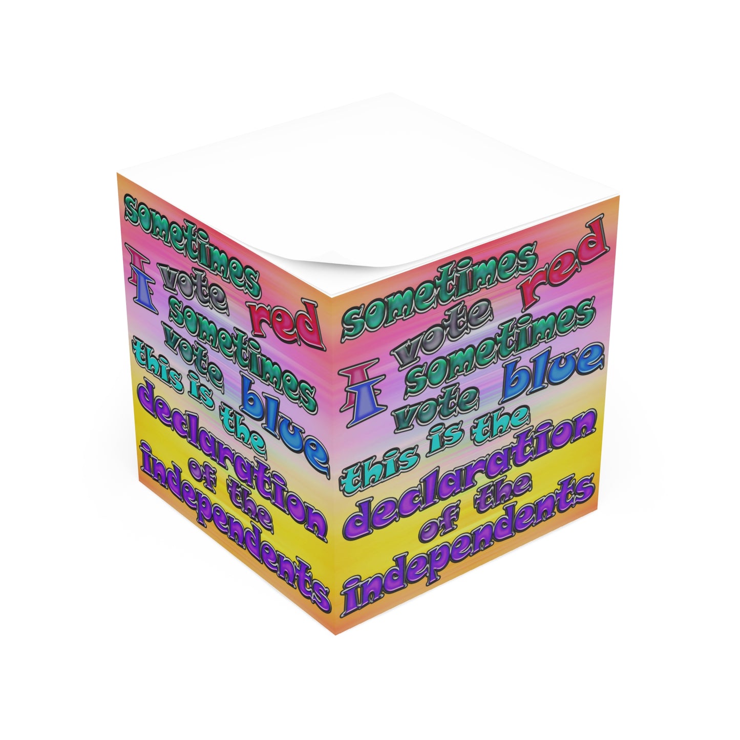 declaration of the independents - note cube (color blur)