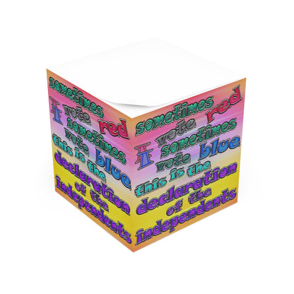 declaration of the independents - note cube (color blur)