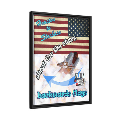 shoot for the stars - framed canvas art (white marble)