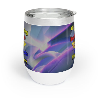 popping like popcorn - Chill Wine Tumbler (grey-pink wave)