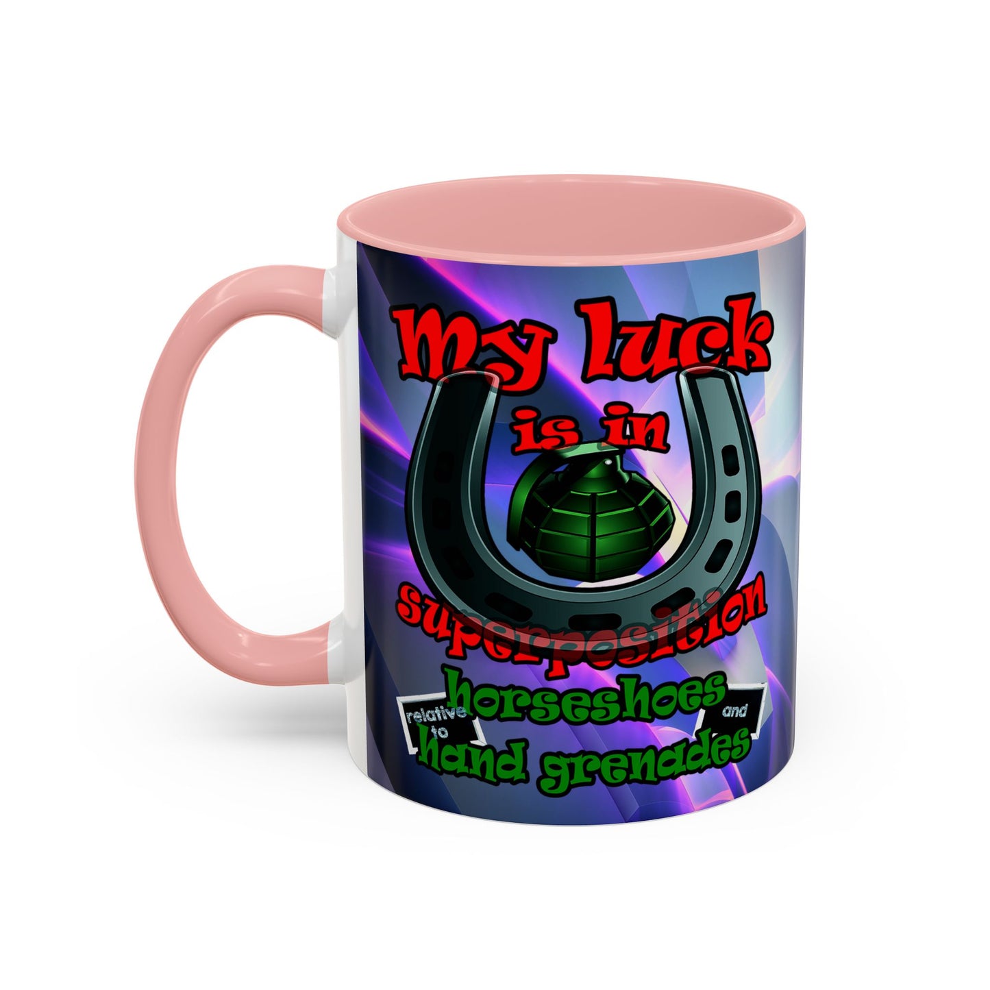 my luck - Accent Mug (grey-pink wave)