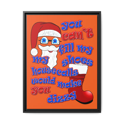 santa's shoes - framed canvas art (orange)