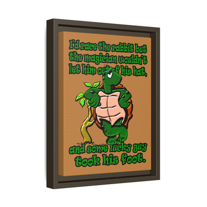 turtle race - framed canvas art (light brown)