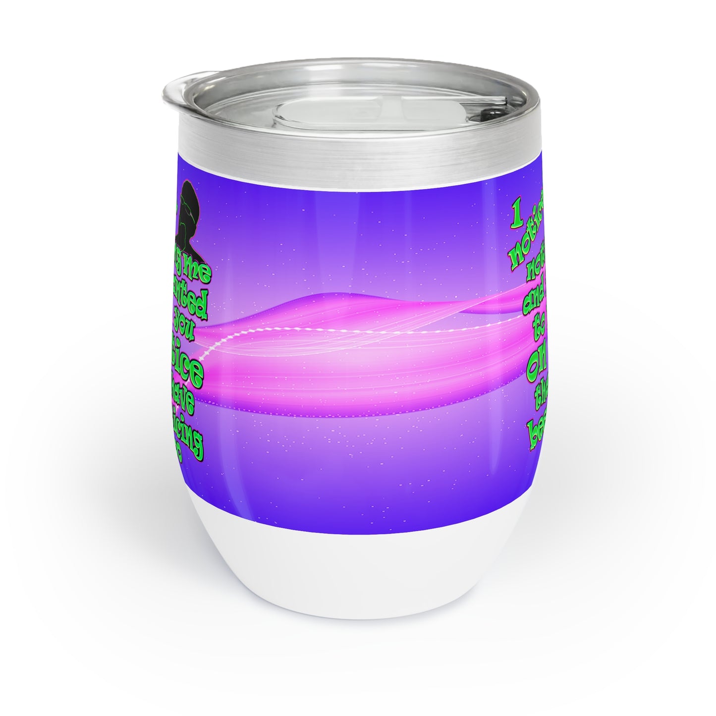noticed you noticing - Chill Wine Tumbler (purple-pink wave)