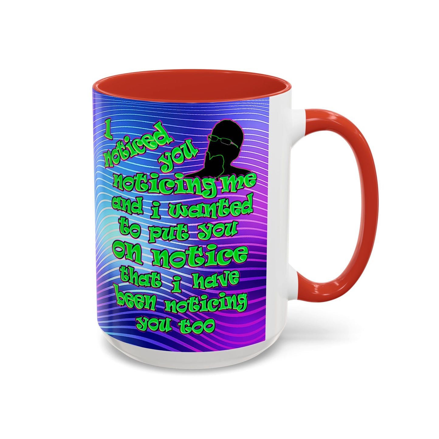 noticed you noticing - Accent Mug (purple wave)