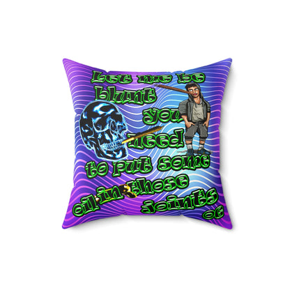 og - Faux Suede Square Pillow - (purple wave)