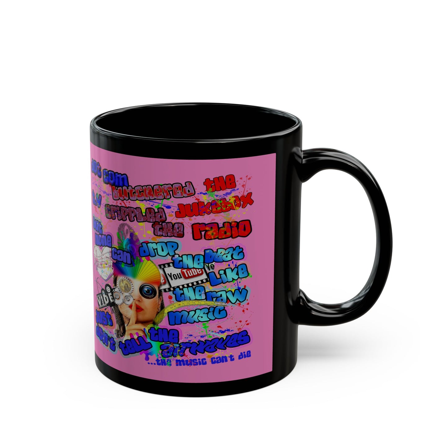 drop the beat - Black Mug (light pink)