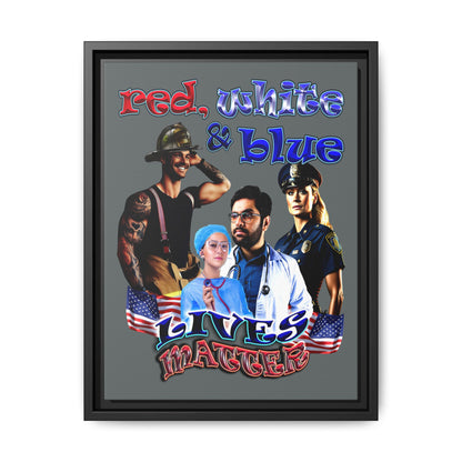 rw&b lives matter - framed canvas art (dark grey)