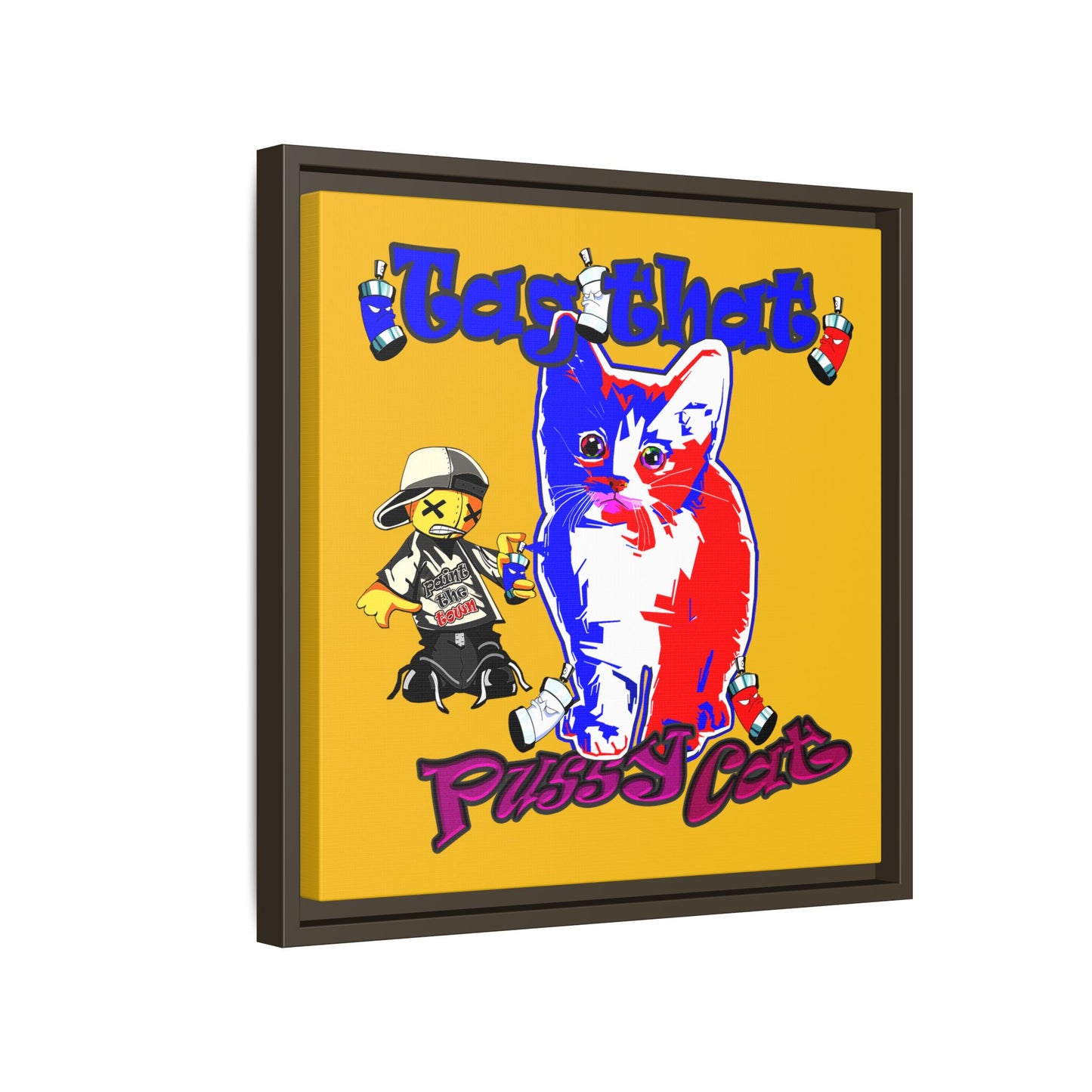 tag that - framed canvas art (yellow)