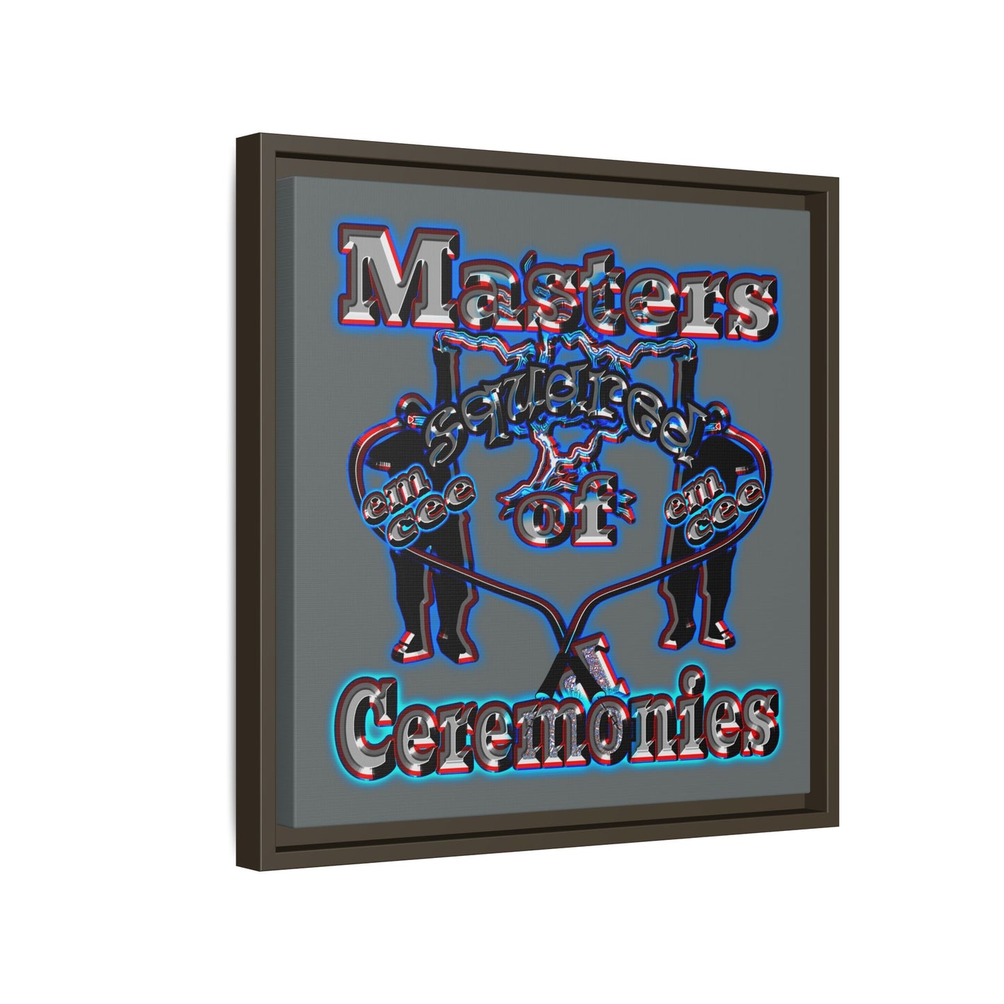 em cee squared - framed canvas art (dark grey)