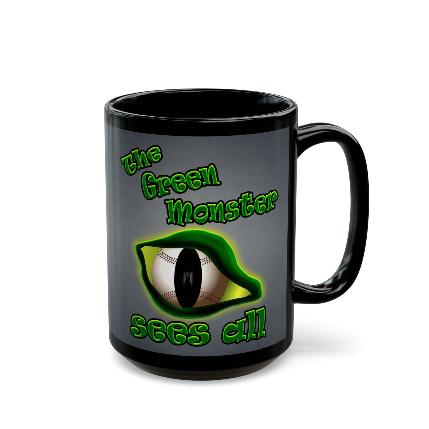 green monster - Black Mug (grey-light grey)