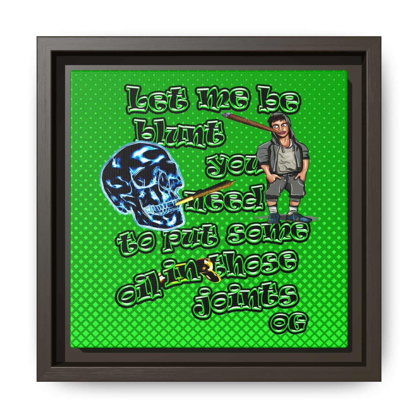 og - framed canvas art (logo green)