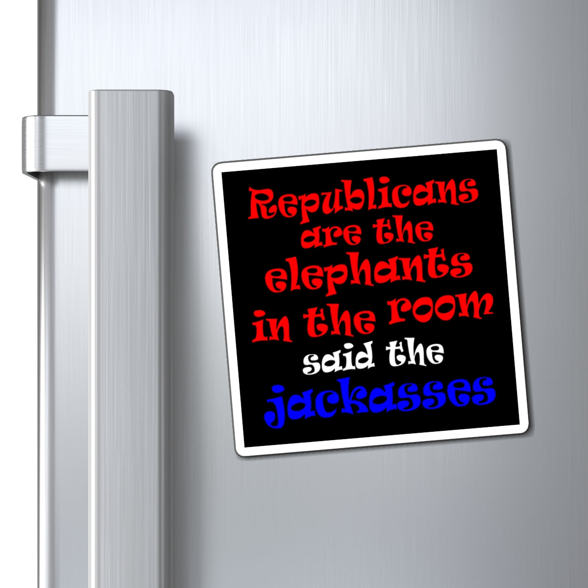 donkeys and elephants - Magnets - (black)