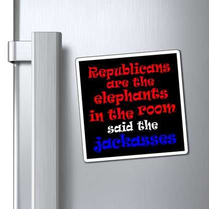 donkeys and elephants - Magnets - (black)