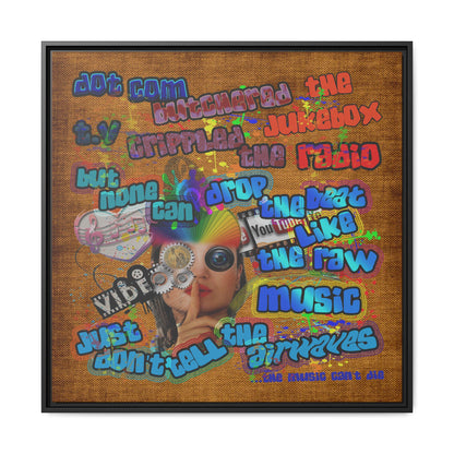 drop the beat - framed canvas art (brown papyrus)