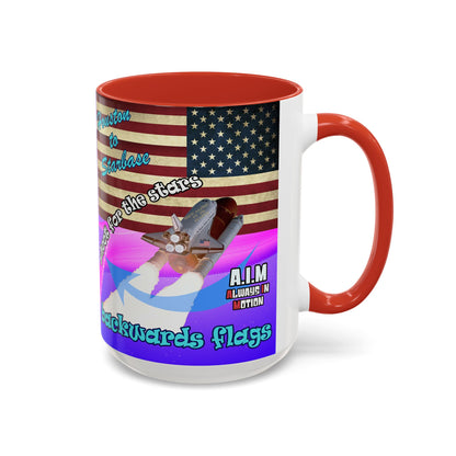 shoot for the stars - Accent Mug (purple-pink wave)