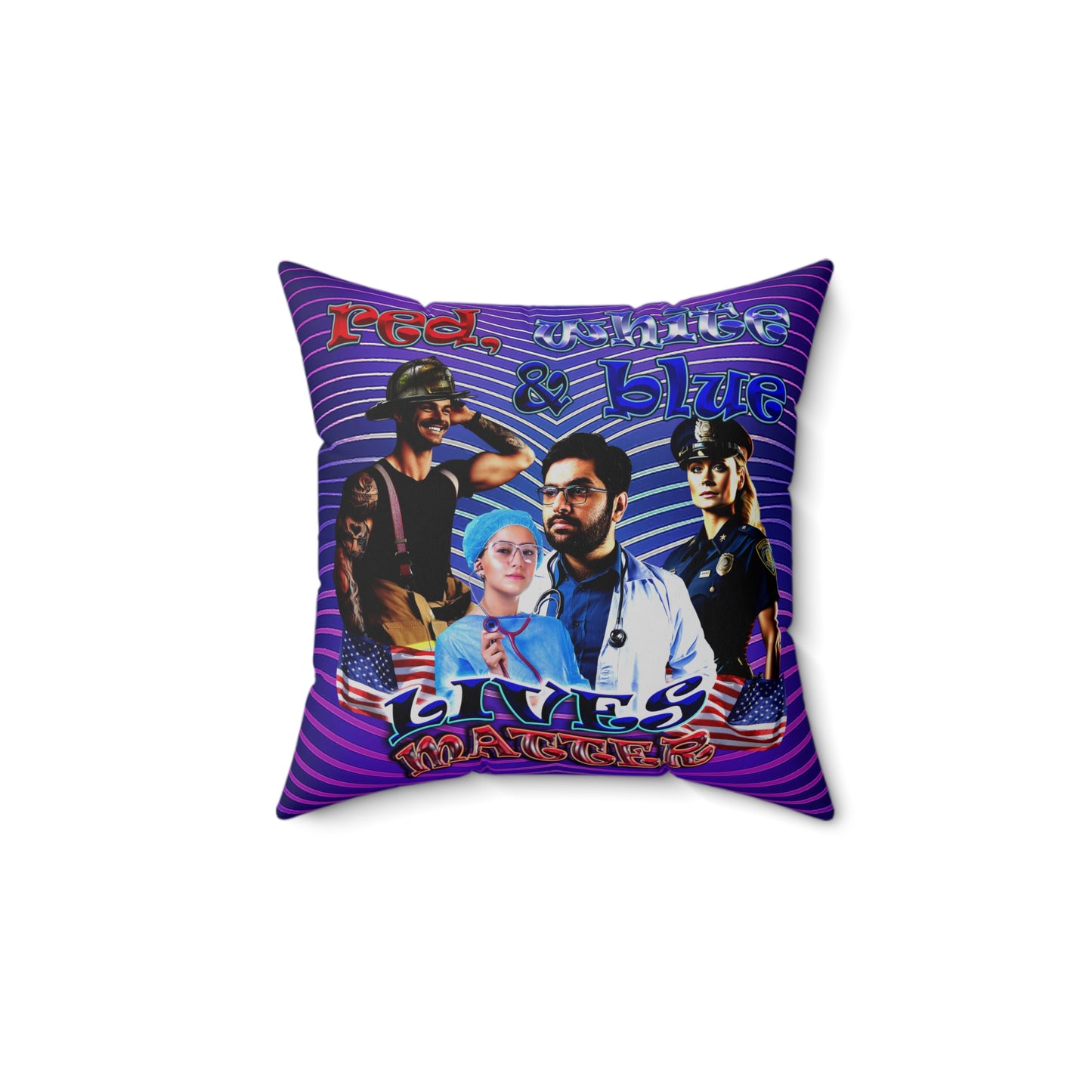 rw&b lives matter - Spun Polyester Square Pillow - (purple wave)