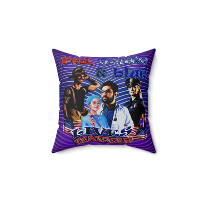 rw&b lives matter - Spun Polyester Square Pillow - (purple wave)