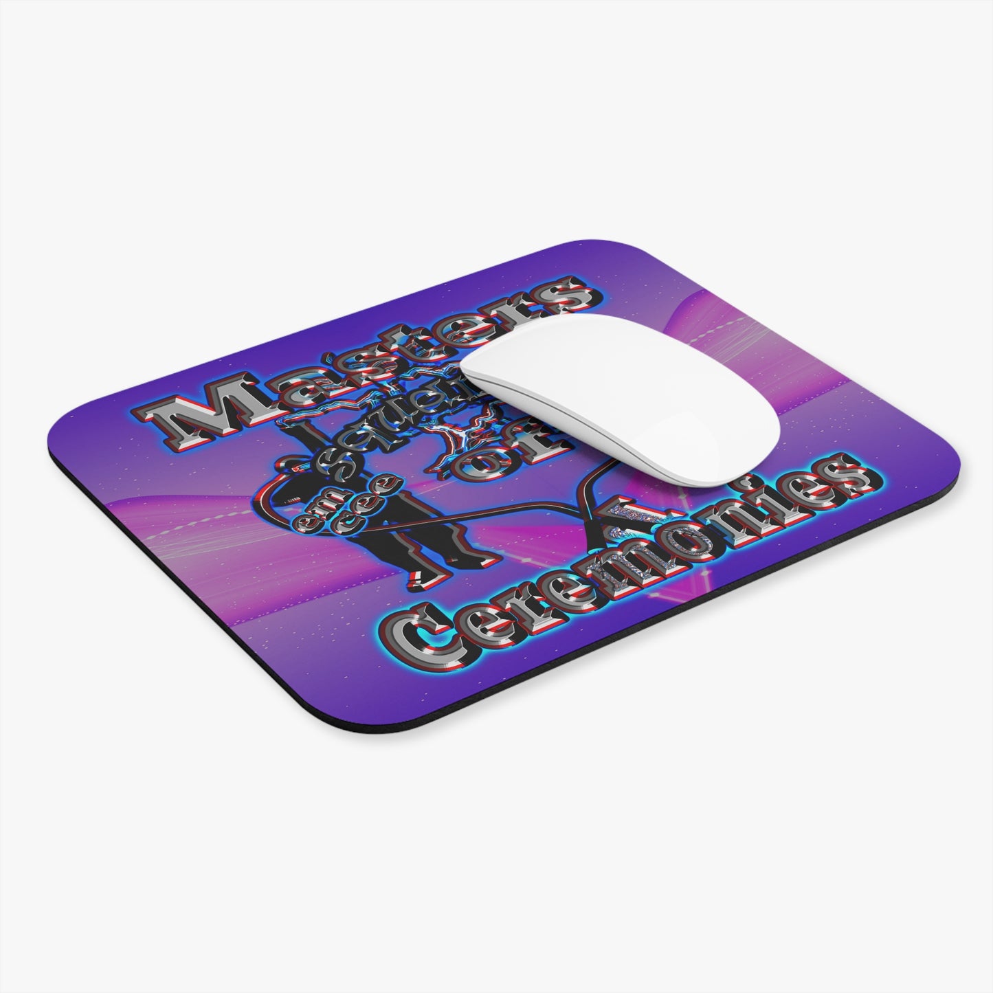 em cee squared - Mouse Pad (Rectangle) (purple-pink wave)