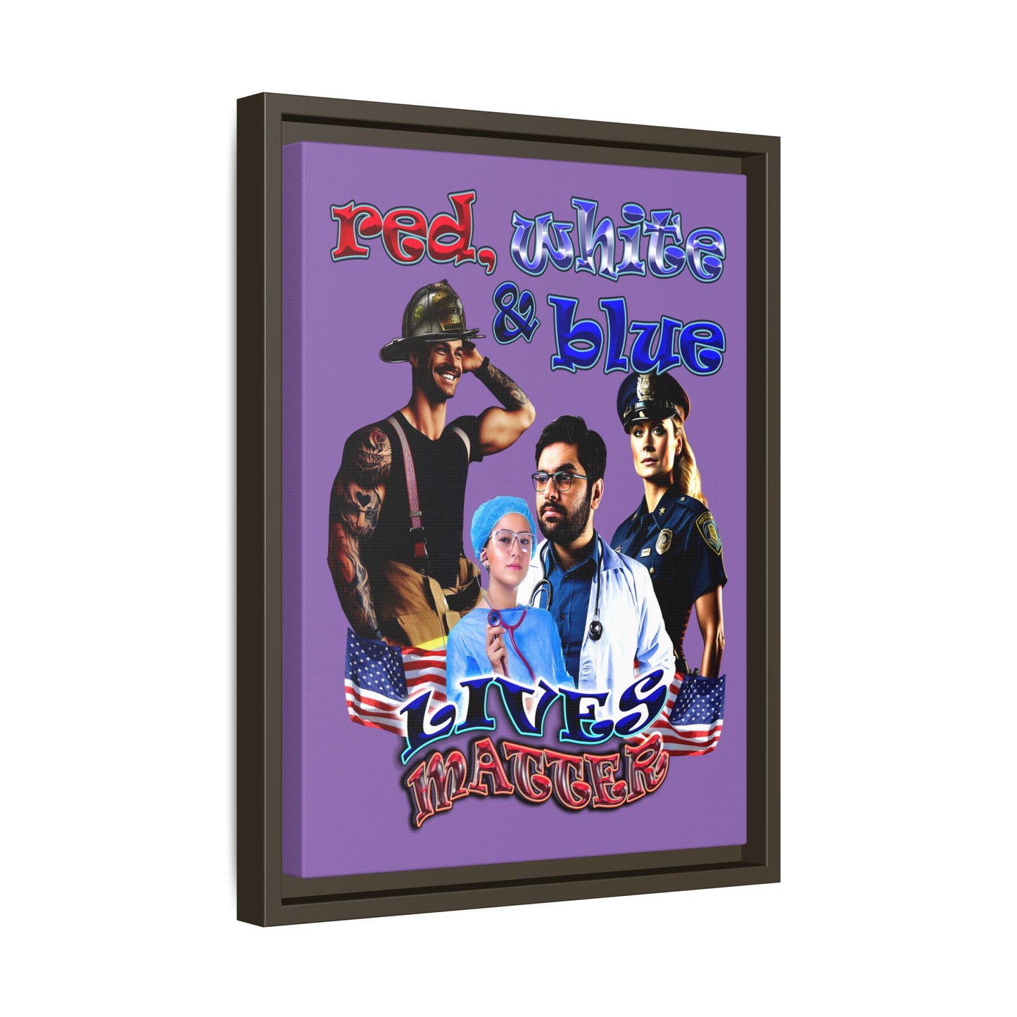 rw&b lives matter - framed canvas art (light purple)