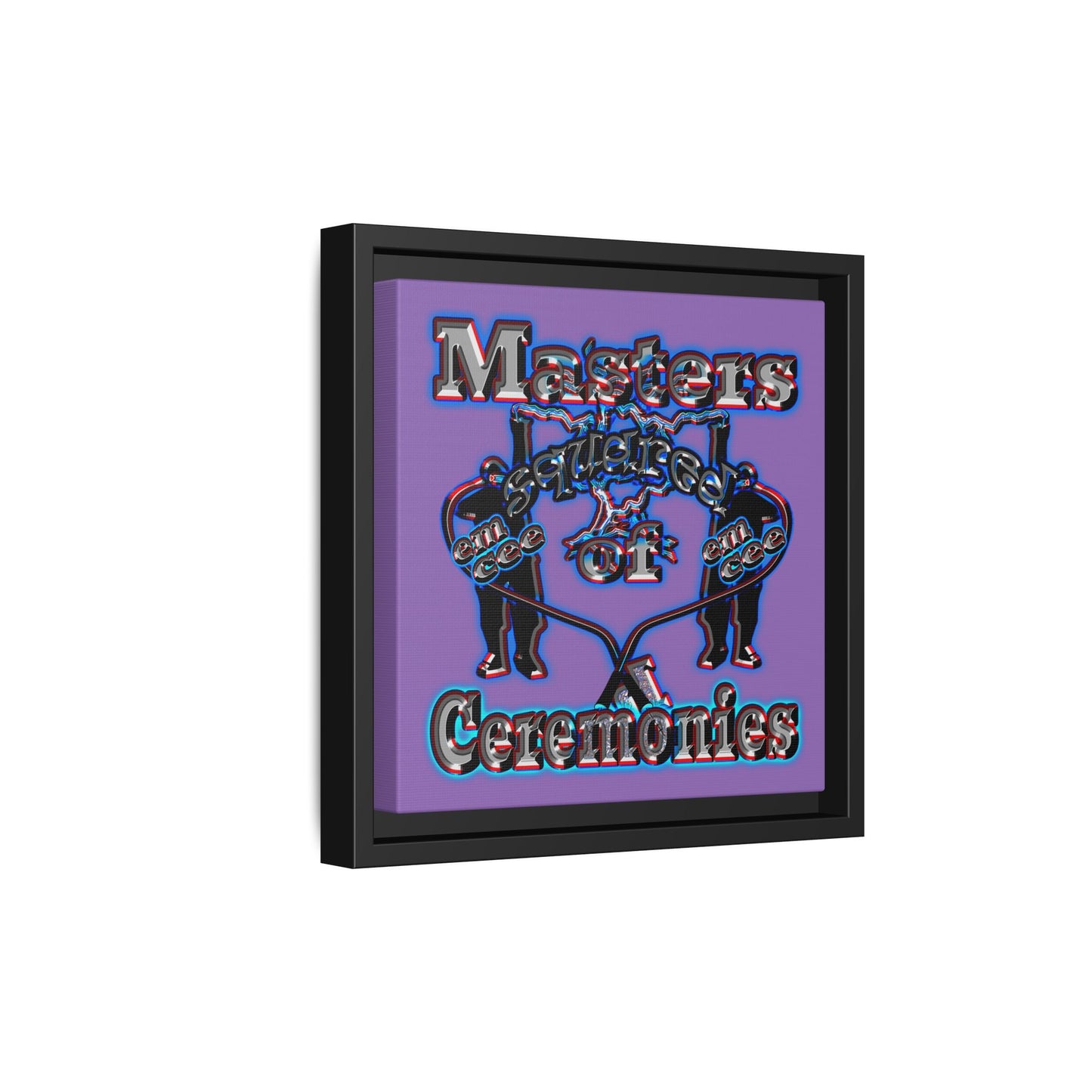 em cee squared - framed canvas art (light purple)