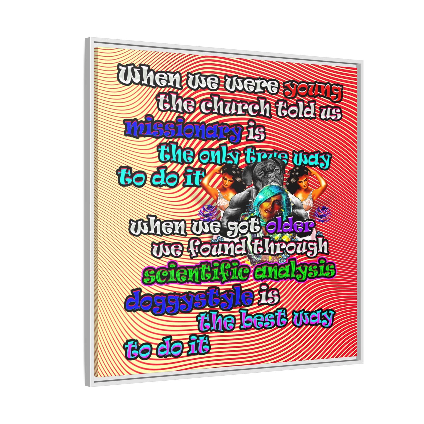 doggystyle - framed canvas art (yellow-orange wave)