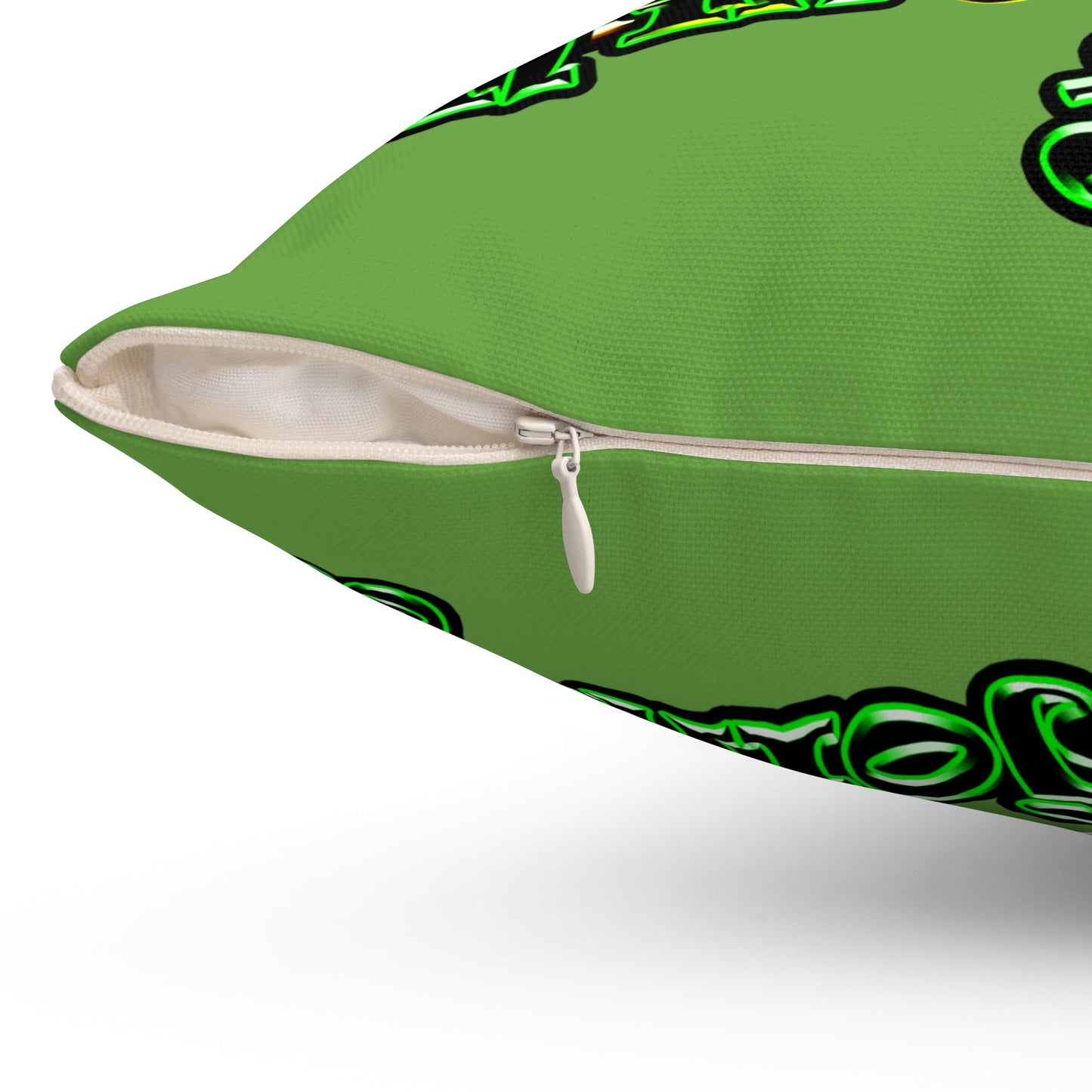 og - Spun Polyester Square Pillow - (green)