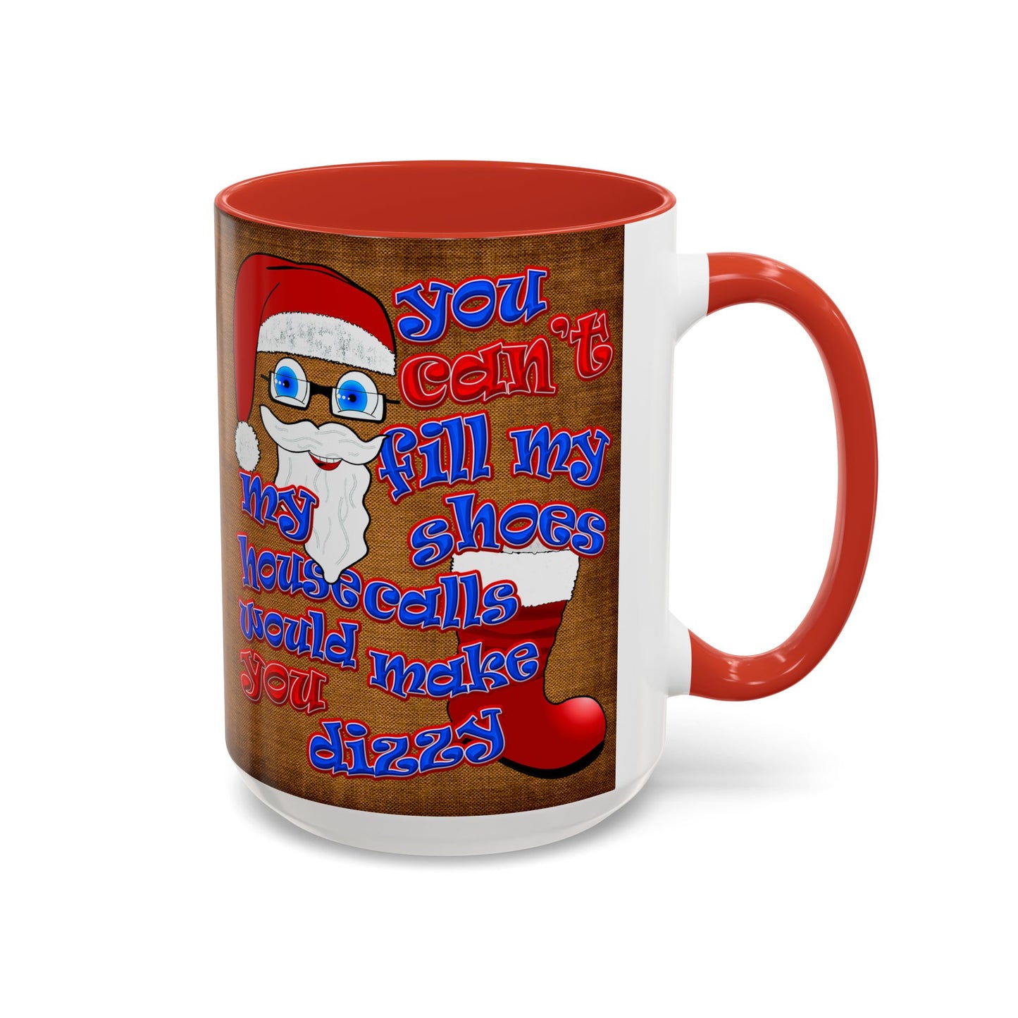 santa's shoes - Accent Mug (brown papyrus)