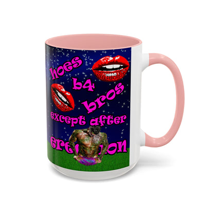 hoes b4 bros - Accent Mug ('snoops' background)