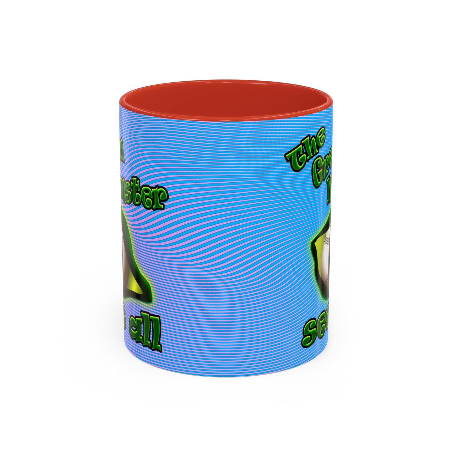 green monster - Accent Mug (light blue-purple wave)