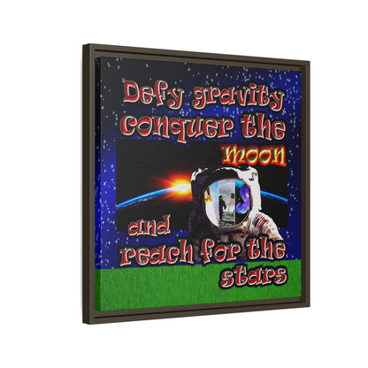 defy conquer reach - framed canvas art ('snoops' background)