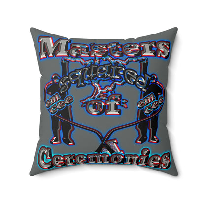 em cee squared - Faux Suede Square Pillow - (dark grey)