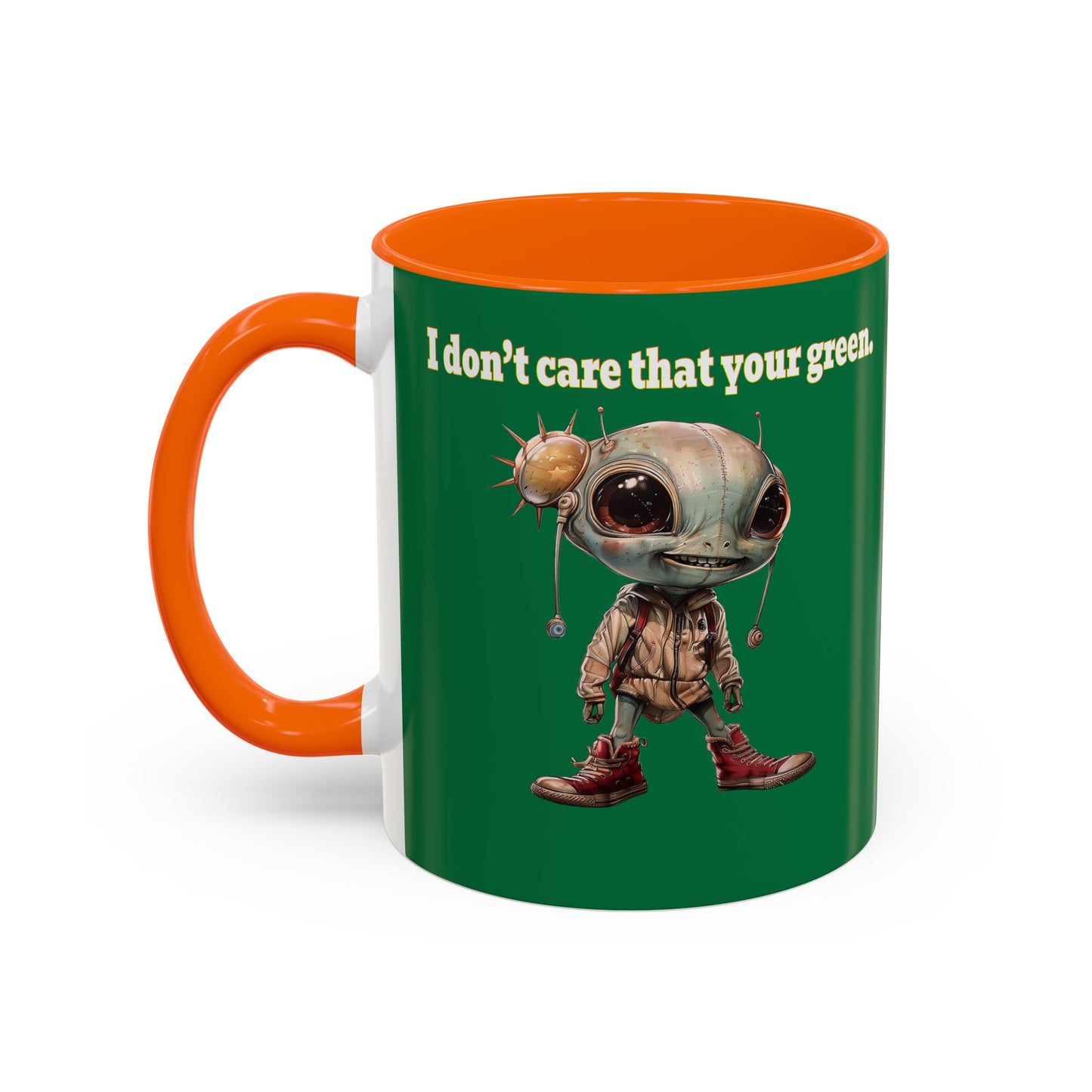 I don't care that your grey - Accent Mug (dark green)