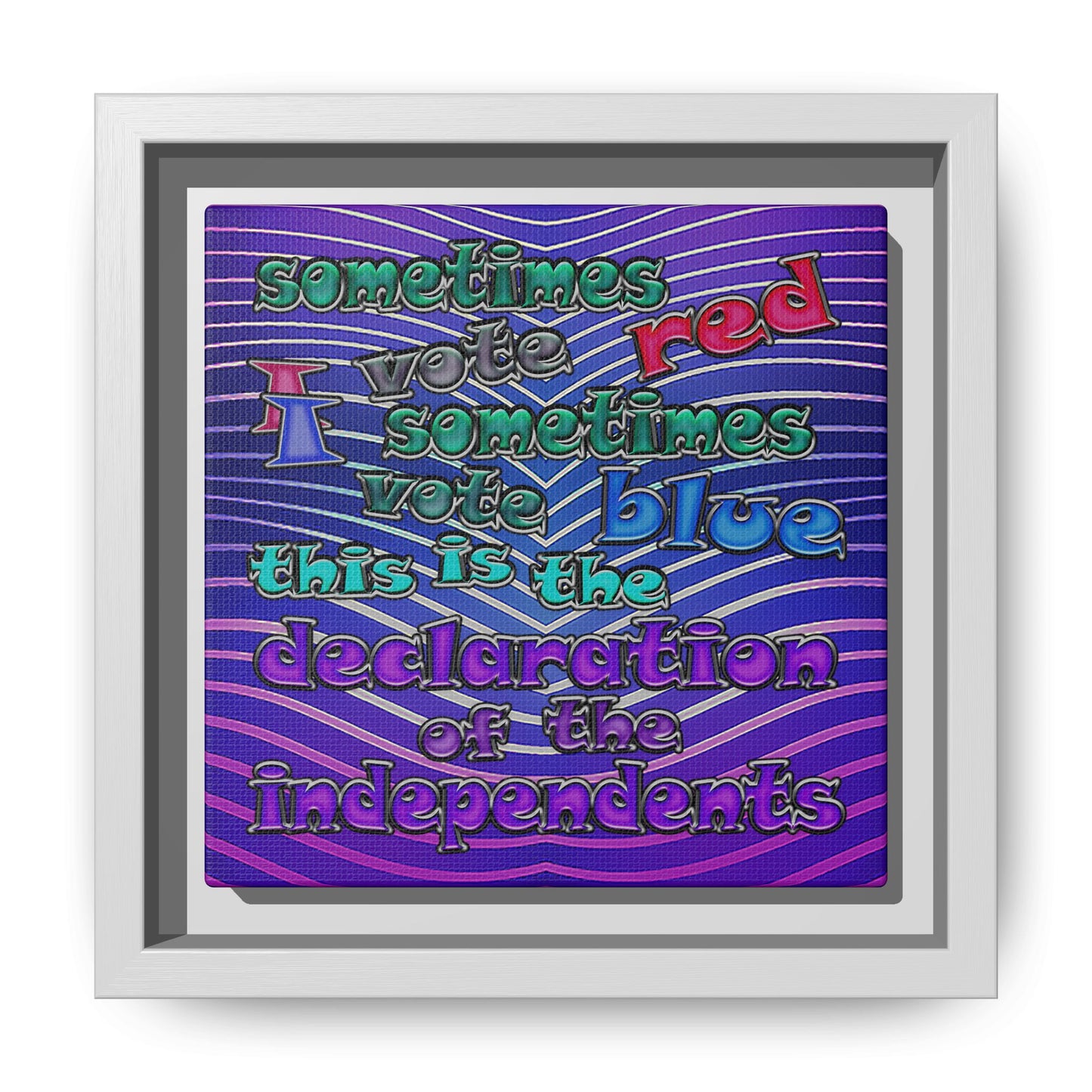 declaration of the independents - framed canvas art (purple wave)