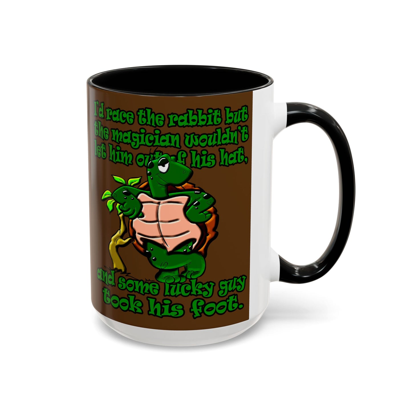 turtle race - Accent Mug (brown)