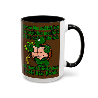 turtle race - Accent Mug (brown)
