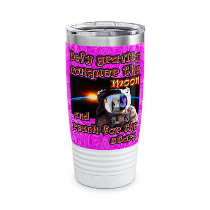 defy conquer reach - Ringneck Tumbler, 20oz (pink swirl)