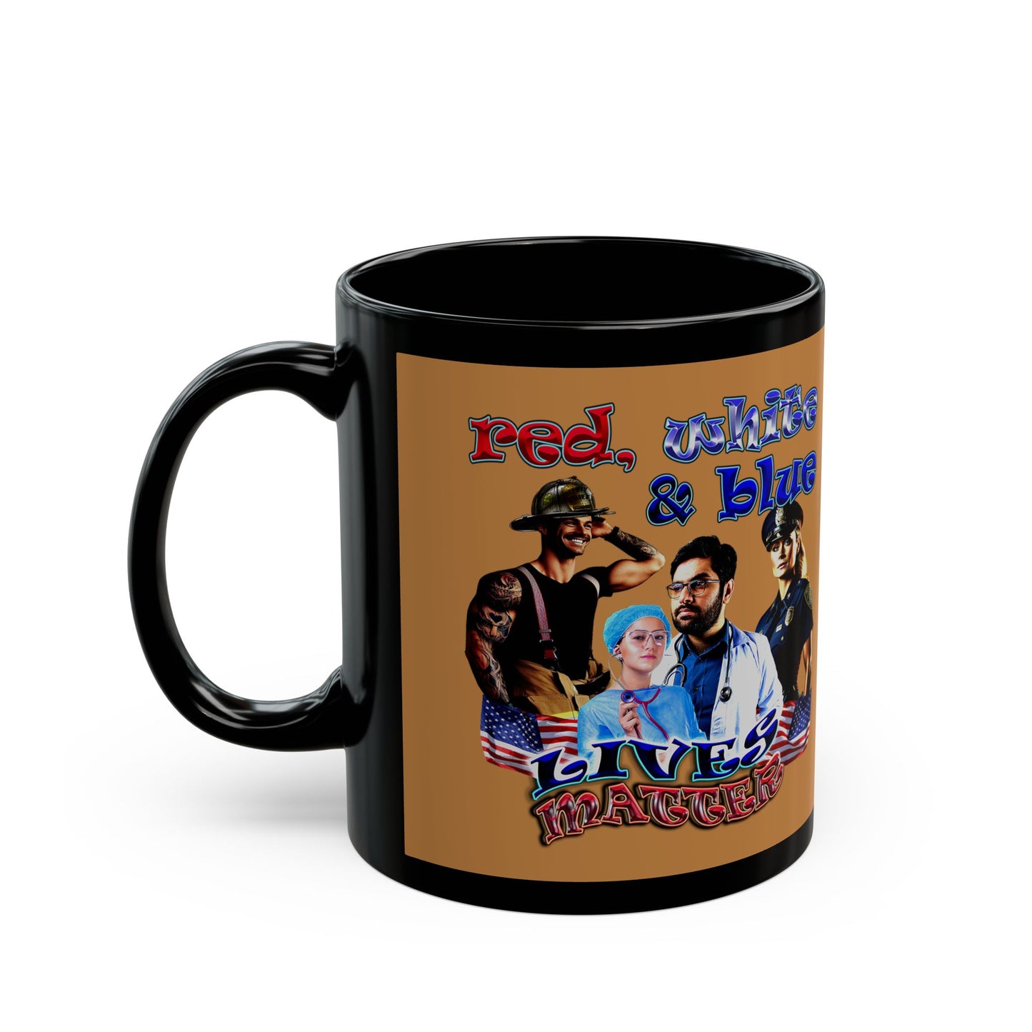 rw&b lives matter - Black Mug (light brown)