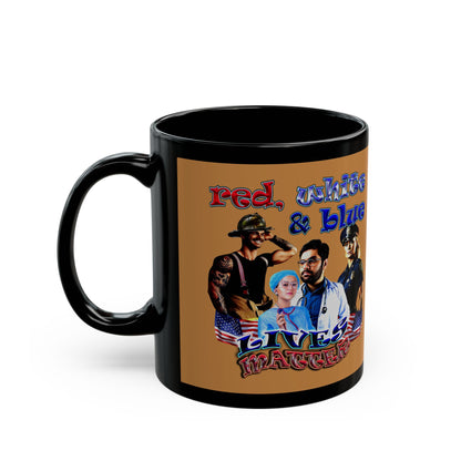 rw&b lives matter - Black Mug (light brown)
