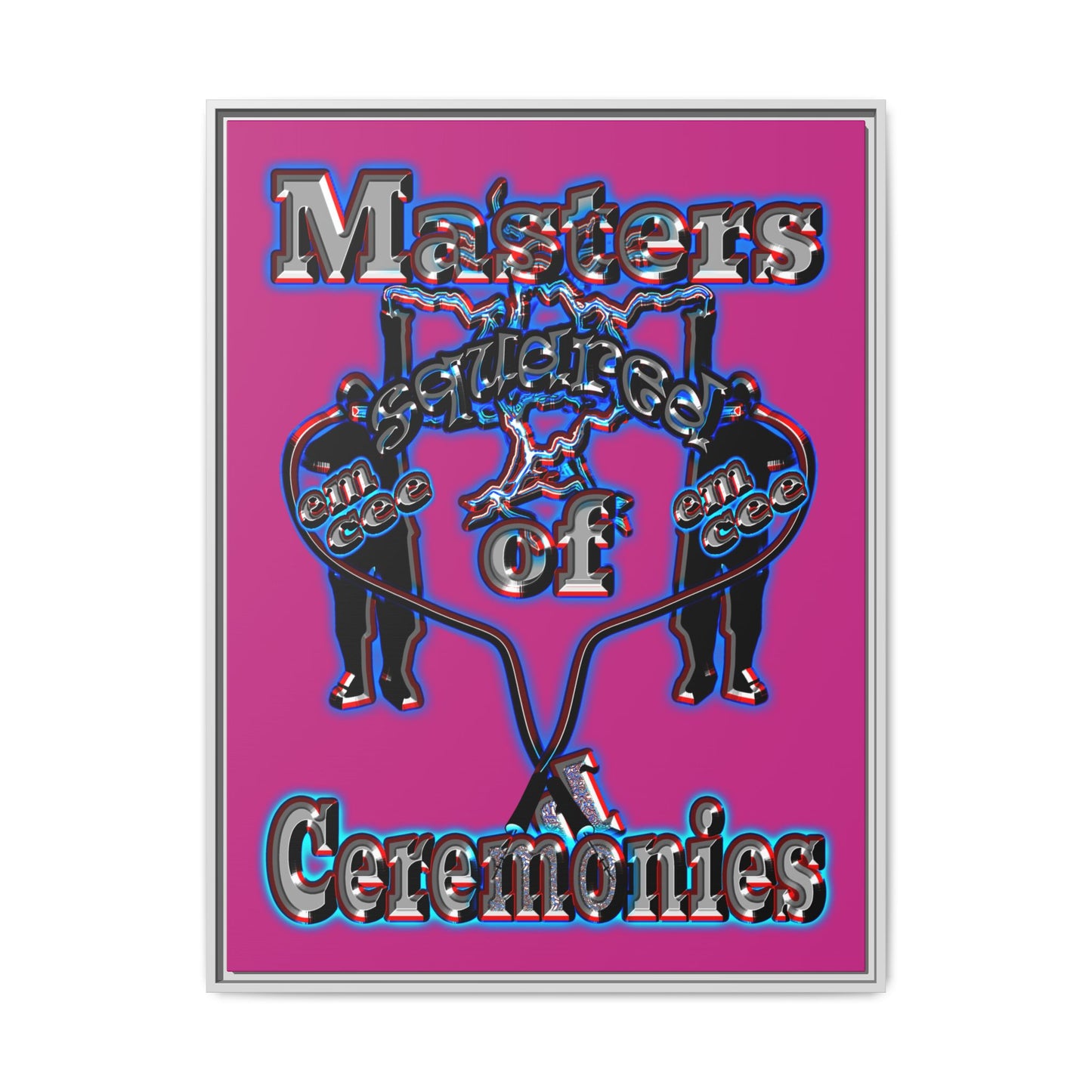 em cee squared - framed canvas art (pink)