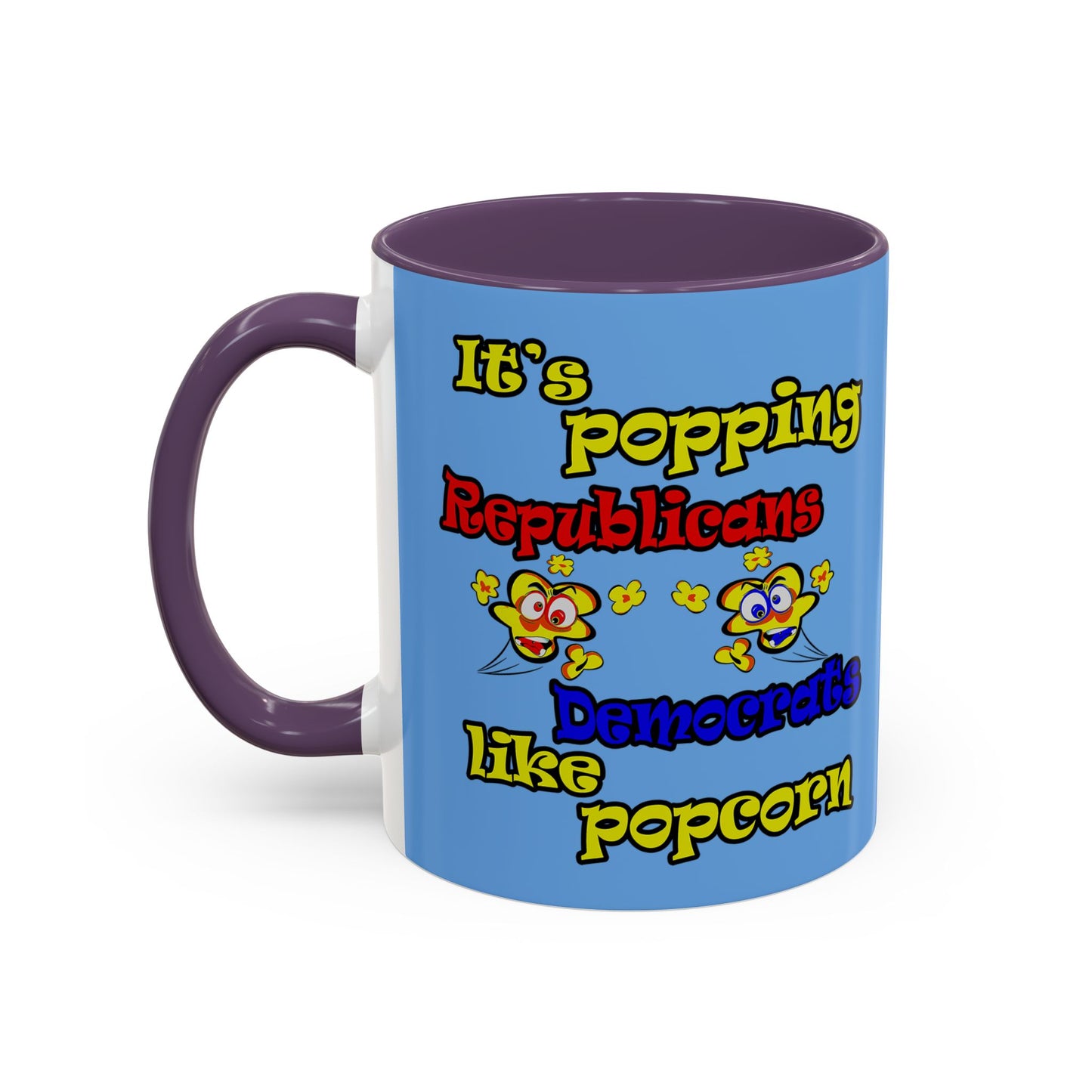 popping like popcorn - Accent Mug (light blue)