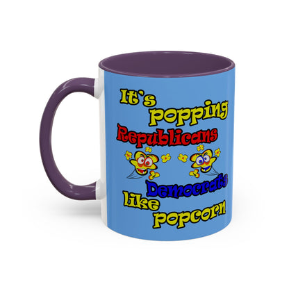 popping like popcorn - Accent Mug (light blue)