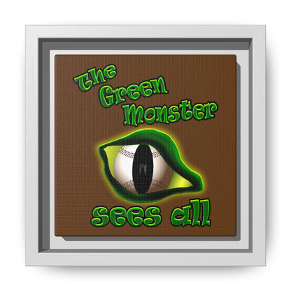 green monster - framed canvas art (brown)